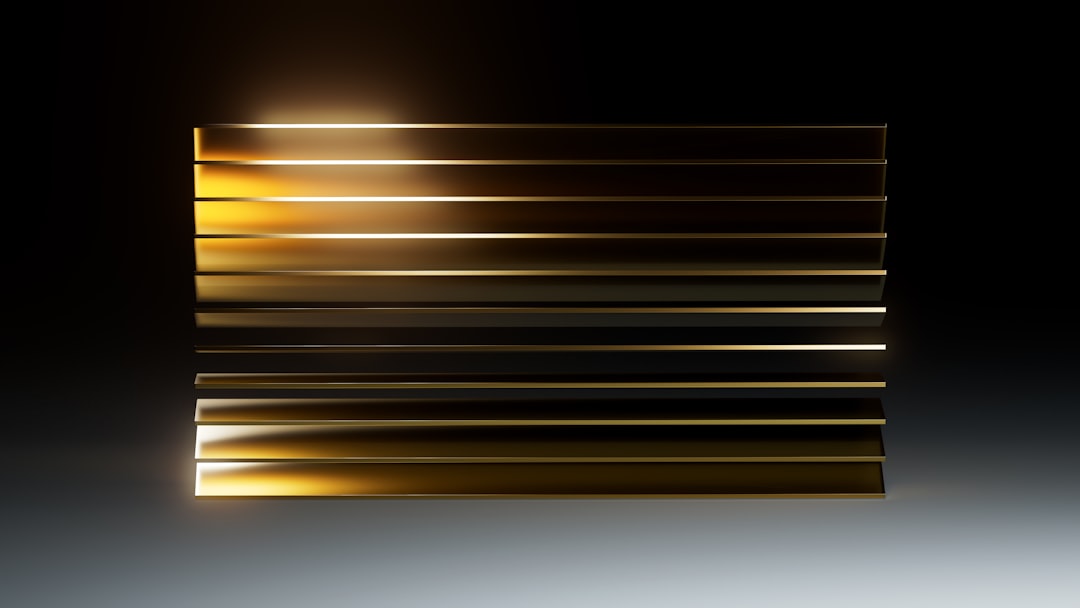 Golden horizontal lines with light reflections