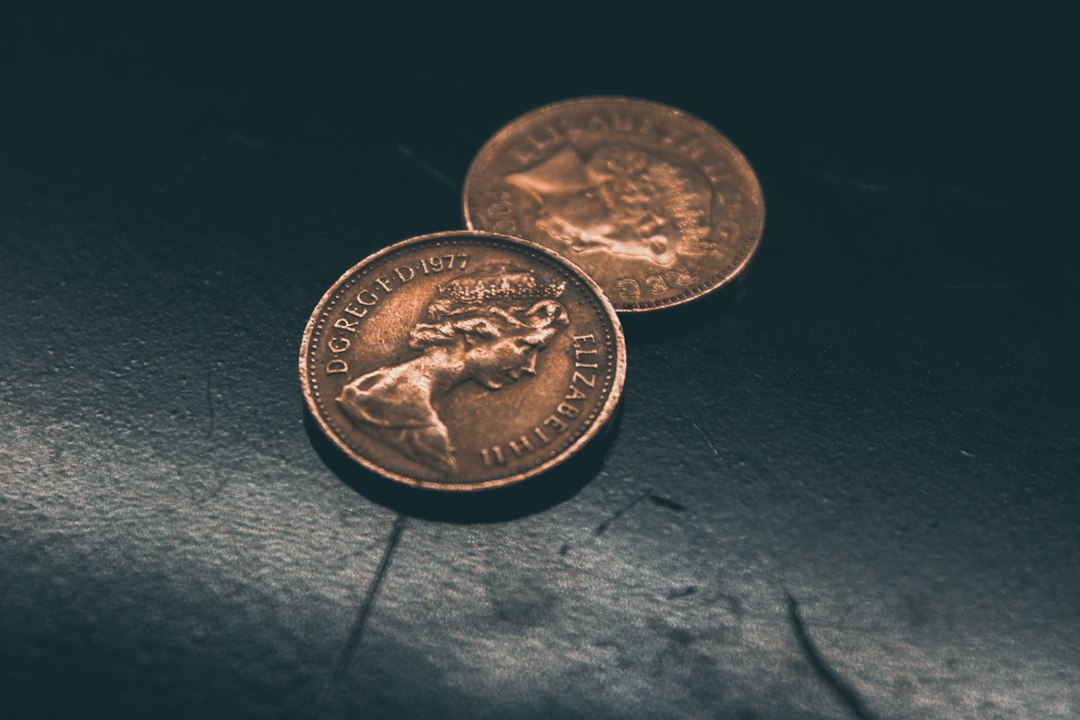 two round gold-colored coins